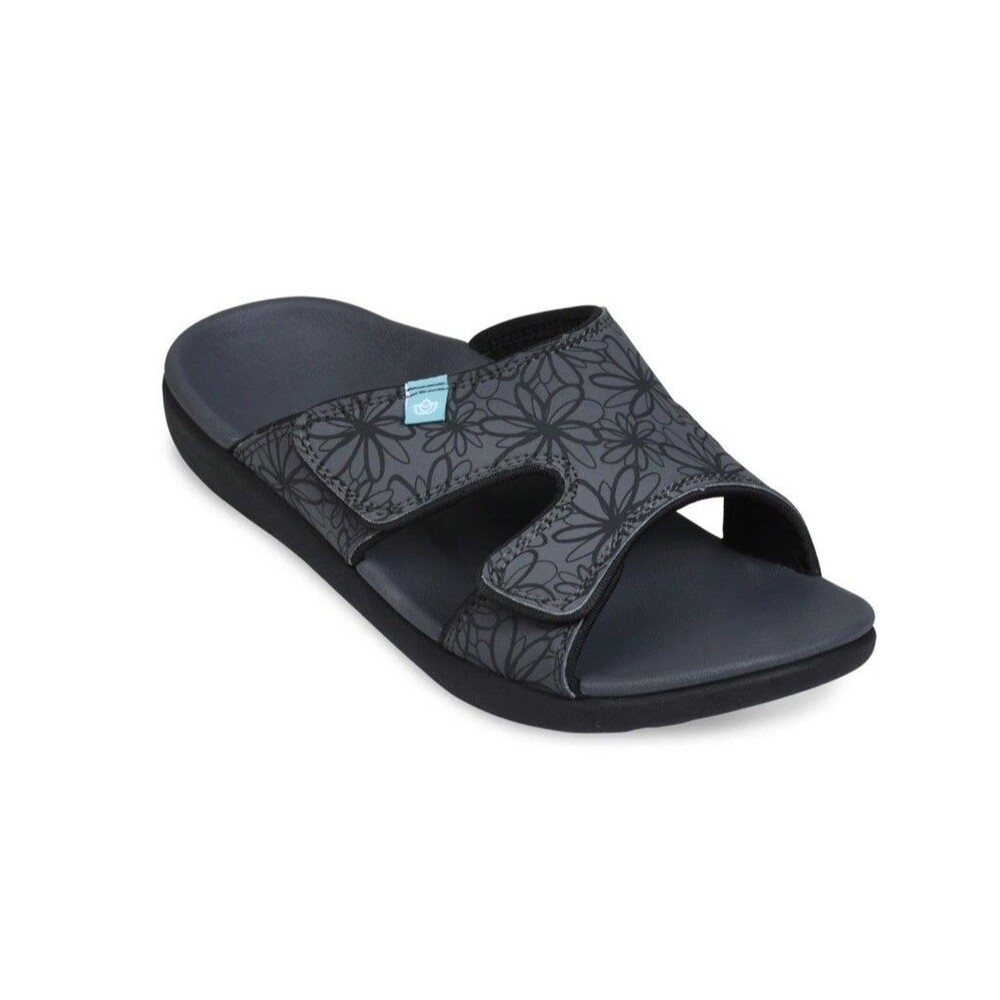 🔥Spenco Kholo Wave Supportive Slide Women's Charcoal Black Sandals 11 Wide -NEW